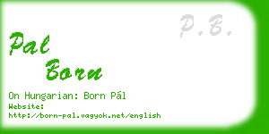 pal born business card